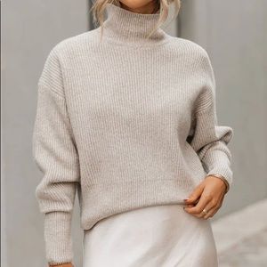 VICI Small Town Mock Neck Knit Sweater - Taupe